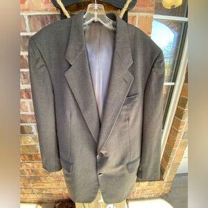 Geoffrey Beene Mens 100% Wool Gray Black Blazer Sport Coat Sz 46 ??